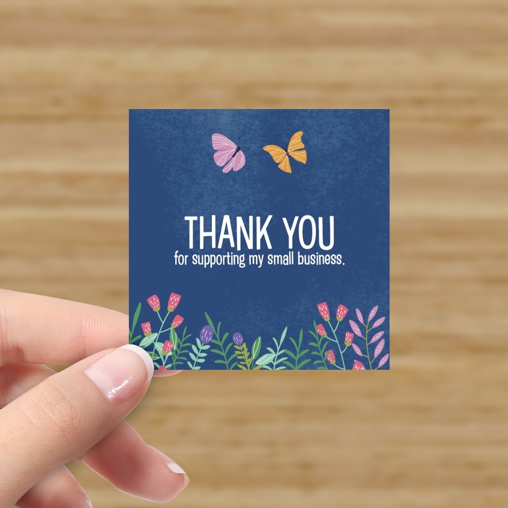 100 Thank You Cards Poshmark Small Business Butterfly Square eBay Mercari, etc.